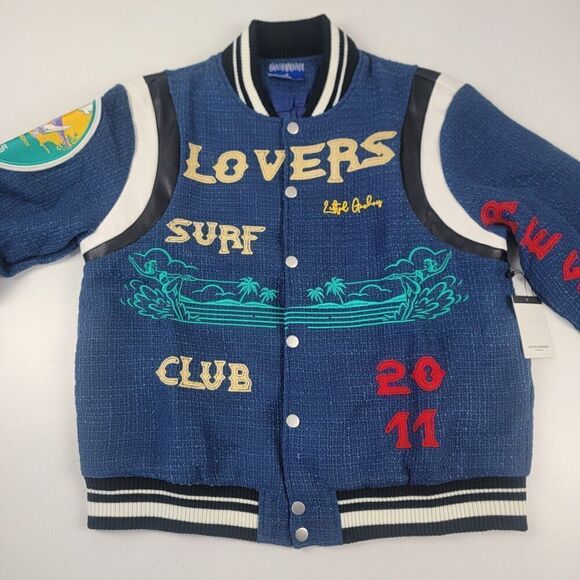 Lifted Anchors Lovers Surf Club Varsity Letterman Jacket Men's Large NWT - Picture 2 of 12